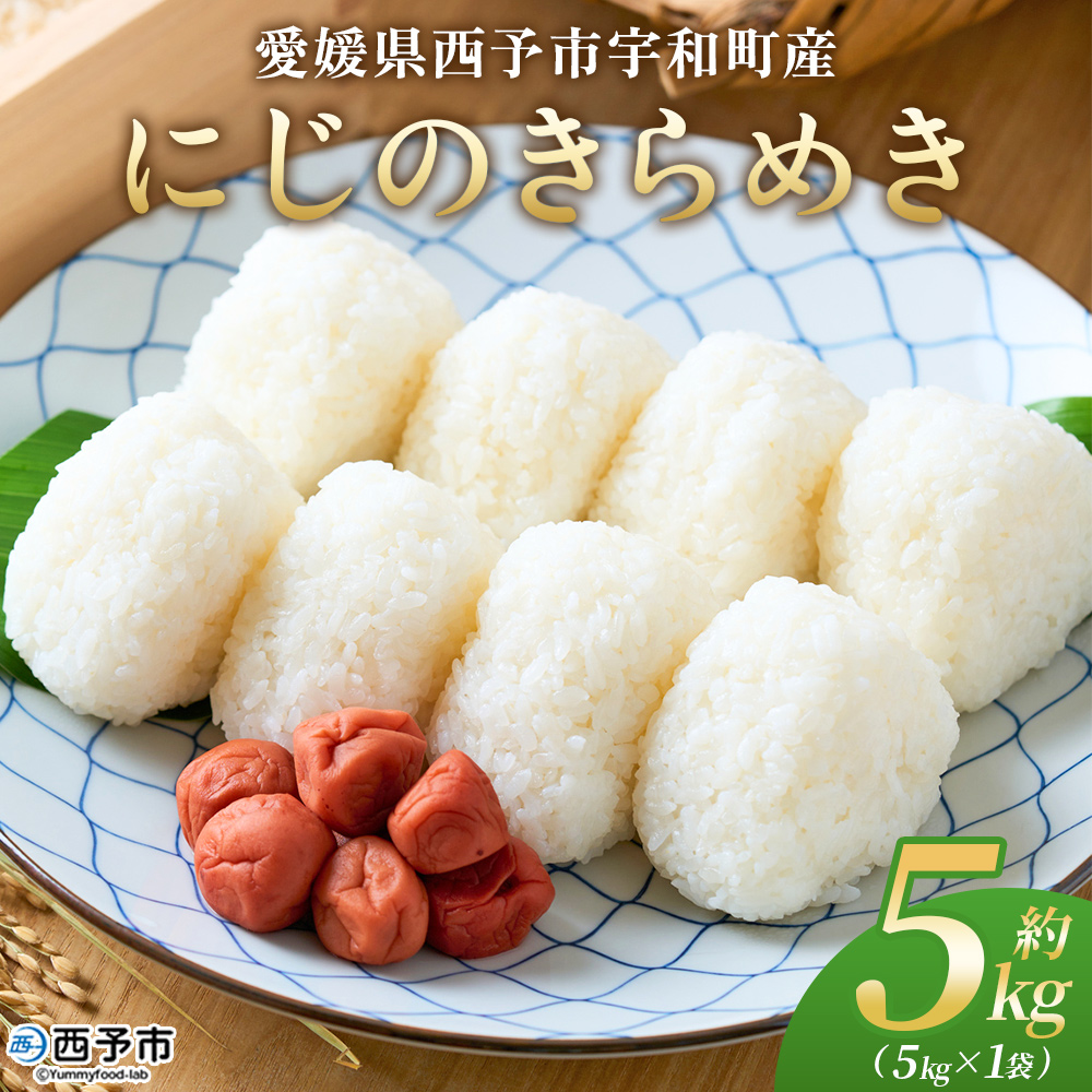 ＜にじのきらめき 約5kg＞ 5キロ ニジノキラメキ 米 お米 コメ こめ 白米 精米 ご飯 ライス 大粒 穀物 西予応援米 特産品 愛媛県産 西予市産 宇和町産 前田農園 愛媛県 西予市