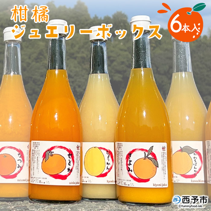 [西予市産柑橘ジュエリーボックス 720ml×6本入り(無添加果汁100%ジュース)] みかん 柑橘 果物 フルーツ ぽんかん しらぬい せとか 紅まどんな 愛媛県 西予市