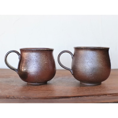 備前焼 コーヒーカップ(中)2個セット　c2-003
