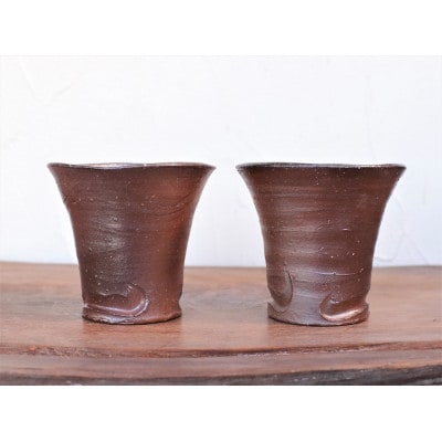 備前焼　焼酎呑(中) 2個セット　s2-035