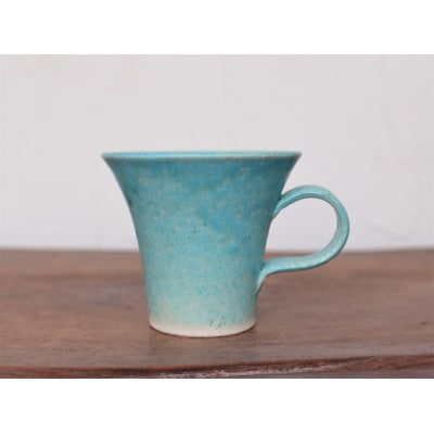 トルコブルーのコーヒーカップ・ストレート yc-046　1個