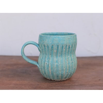 トルコブルーのコーヒーカップ(鎬) yc-044