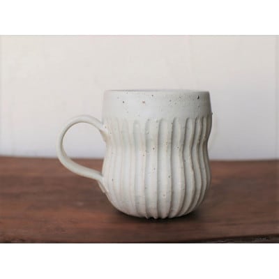 コーヒーカップ・鎬(白マット)　yc-043