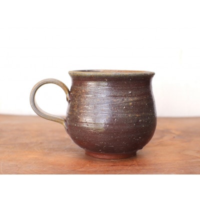 備前焼　コーヒーカップ(大)　ロクロ目・サンギリ　c7-058