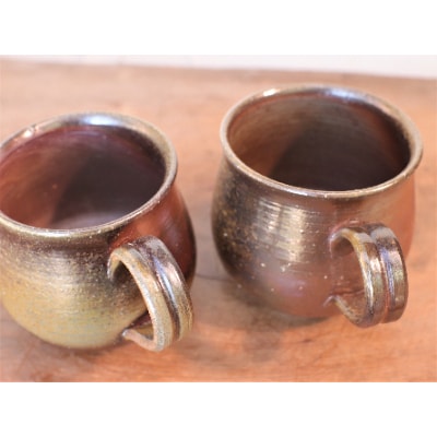 備前焼 コーヒーカップ(中)2個セット　c2-003