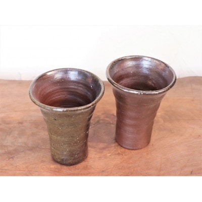 備前焼 ビアマグ2個セット(中)　b2-052