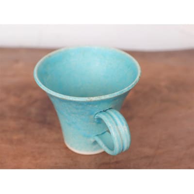 トルコブルーのコーヒーカップ・ストレート yc-046　1個