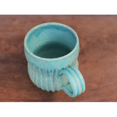 トルコブルーのコーヒーカップ(鎬) yc-044