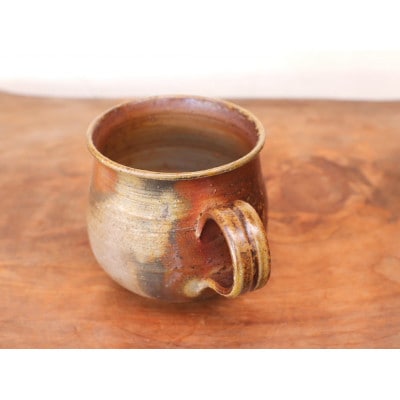 備前焼　コーヒーカップ(大)　ロクロ目・サンギリ　c7-058