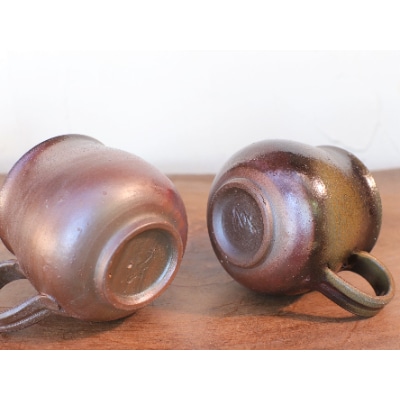 備前焼 コーヒーカップ(中)2個セット　c2-003