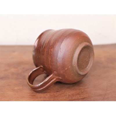 備前焼 コーヒーカップ(大)・ろくろ目　c7-057