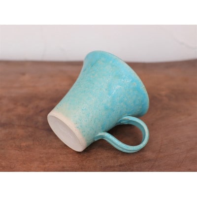 トルコブルーのコーヒーカップ・ストレート yc-046　1個