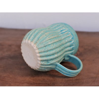 トルコブルーのコーヒーカップ(鎬) yc-044