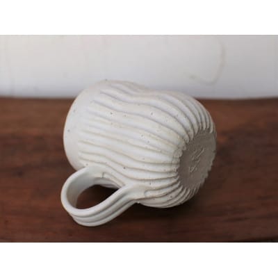 コーヒーカップ・鎬(白マット)　yc-043