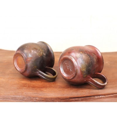 備前焼 コーヒーカップ(中)サンギリ・2個セット　c2-005