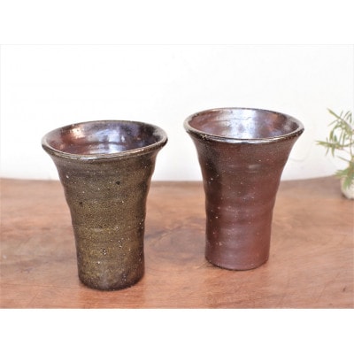 備前焼 ビアマグ2個セット(中)　b2-052