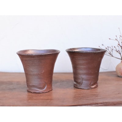 備前焼　焼酎呑(中) 2個セット　s2-035