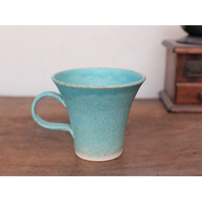 トルコブルーのコーヒーカップ・ストレート yc-046　1個