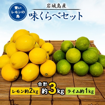 青いレモンの島　レモン約2kgとライム約1kg【味くらべセット】