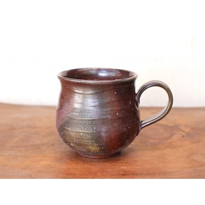 備前焼　コーヒーカップ(大)　ロクロ目・サンギリ　c7-058