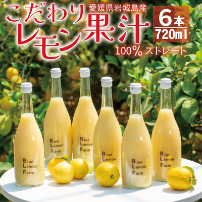 愛媛　ブルーレモンファームのレモン果汁　720ml×6本セット