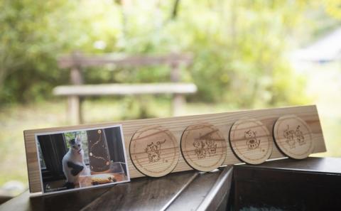 【手作り作品】KIKUJIROおまかせ猫のコースター4枚セット ※着日指定不可