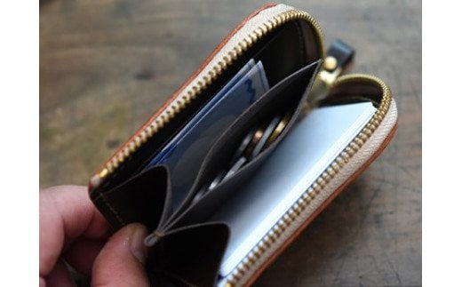 コインケース「渓流ミニウォレット（ブルー）」 | 財布 小銭入れ 革 革製 革財布 ウォレット メンズ レディース ペア 夫婦 プレゼント ギフト 本革 牛革 誕生日 ユニセックス 男性 女性　財布 レザー カップル 愛媛 久万高原町