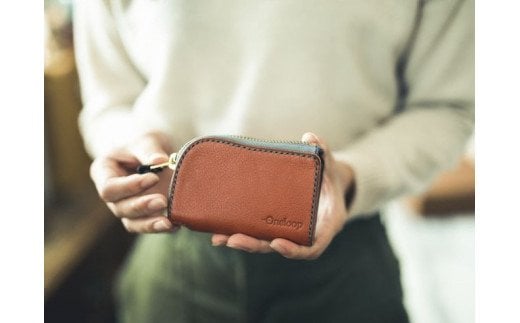 コインケース「渓流ミニウォレット（キャメル）」| 財布 小銭入れ 革 革製 革財布 ウォレット メンズ レディース ペア 夫婦 プレゼント ギフト 本革 牛革 誕生日 ユニセックス 男性 女性　財布 レザー カップル 愛媛 久万高原町