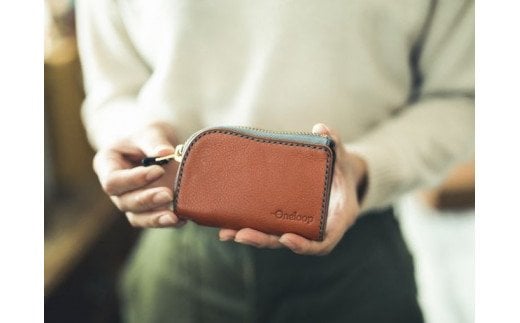 コインケース「渓流ミニウォレット（ブルー）」 | 財布 小銭入れ 革 革製 革財布 ウォレット メンズ レディース ペア 夫婦 プレゼント ギフト 本革 牛革 誕生日 ユニセックス 男性 女性　財布 レザー カップル 愛媛 久万高原町