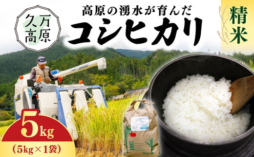 【R7年産】愛媛県 久万高原町 コシヒカリ5kg 精米 ｜ お米 コメ こめ 令和7年産 5kg ご飯 ごはん 朝食 昼食 家庭用 ※北海道・沖縄・離島への配送不可
