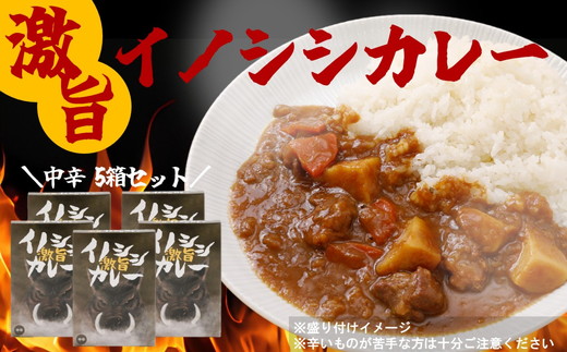 激旨イノシシカレー 5箱セット｜カレー 激旨 旨い 美味い イノシシ カレーレトルト レトルト 加工 ジビエ 愛媛県 久万高原町 材財最盛