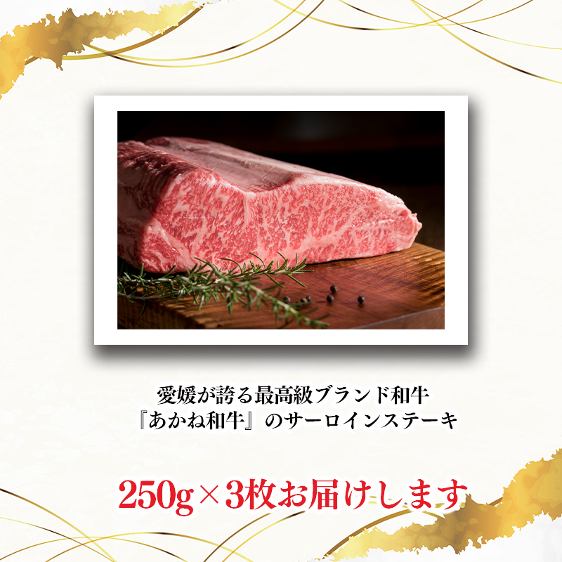愛媛あかね和牛サーロインステーキ（約250ｇ×3枚） | 国産 和牛 牛肉 ブランド牛 ステーキ 焼肉 冷蔵 愛媛県 松前町 250g×3枚