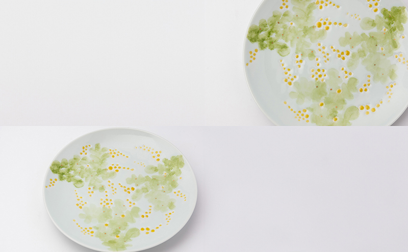 砥部焼 東窯 6寸パン皿 1点 ミモザ