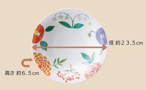 ＜砥部焼＞きよし窯　平鉢：彩り花【高島屋選定品】［50R0916］