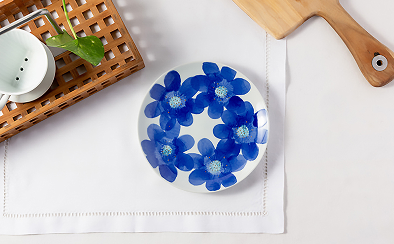 砥部焼 東窯 6寸パン皿 1点 P.S.ブルー