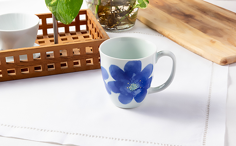 砥部焼 東窯 マグカップ 1点 P.S.ブルー