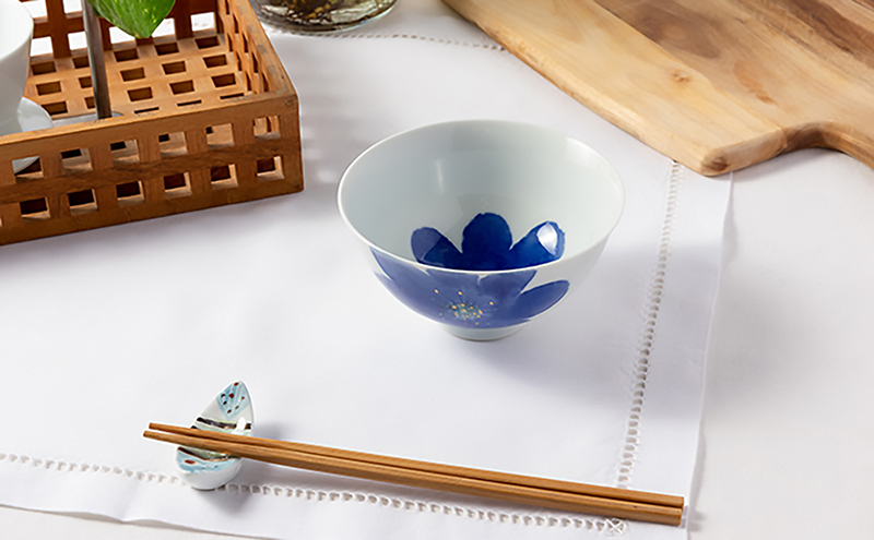 砥部焼 東窯 茶碗 1点 P.S.ブルー