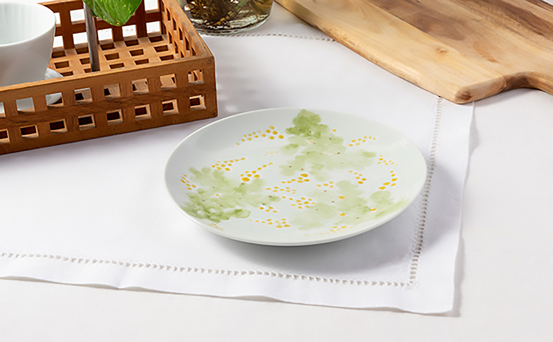 砥部焼 東窯 6寸パン皿 1点 ミモザ