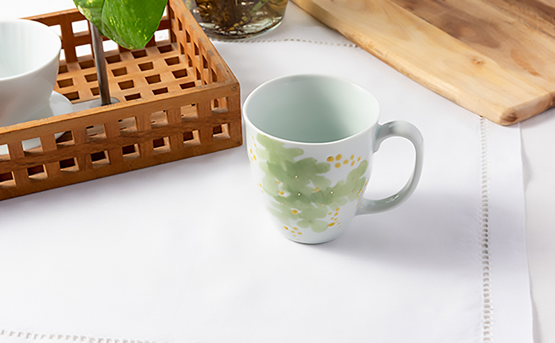 砥部焼 東窯 マグカップ 1点 ミモザ