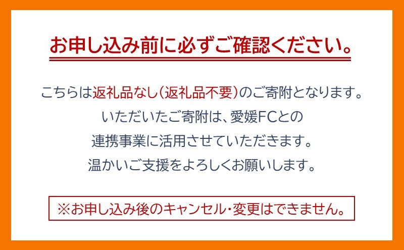 えひめまるごと活性化プロジェクト～プロスポーツと連携したまちづくり～【返礼品なし】愛媛FC連携事業 1,000円