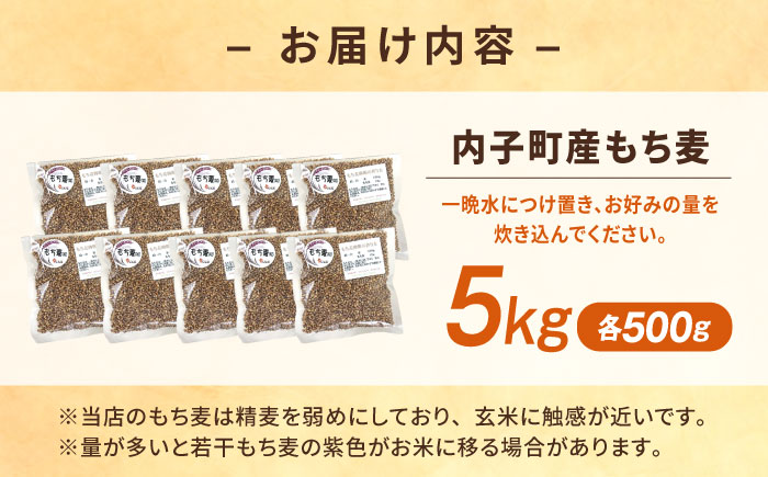 内子町産もち麦5kg ／ 国産 雑穀米 もち麦 ごはん おすすめ 送料無料 米 【株式会社内子フレッシュパークからり】 [BKAD012]
