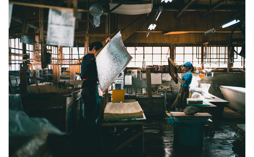 IKAZAKI WASHI JEWERLY しずくイヤリング「ブルー」花柄