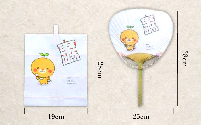 【みきゃんデザイン】 飾り凧1統・うちわ1枚 ／ 伝統工芸 雑貨 おすすめ 送料無料 【いかざき大凧合戦実行委員会】 [BKBF005]