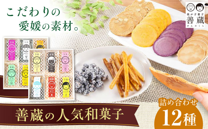 善蔵 12種 詰合せ ( せんべい 豆菓子 芋けんぴ ) 化粧箱入り ／ 豆 まめ 煎餅 芋 いも 菓子 おかし 詰め合わせ ギフト 贈答 【宮栄商事有限会社】 [BKBM008]