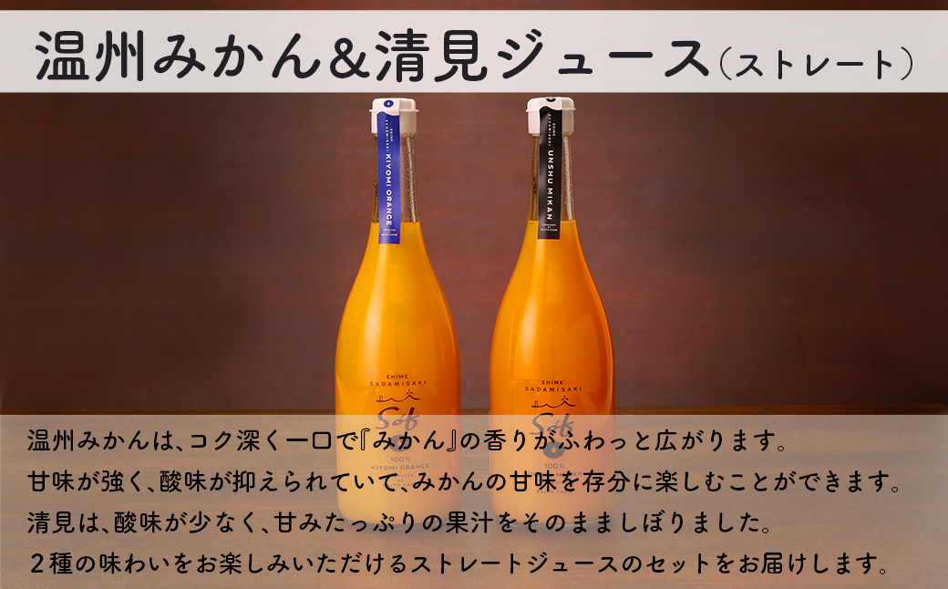 Saito Orange Farm 温州みかん720ml×1本＋清見720ml×1本 計2本セット IKTAQ023