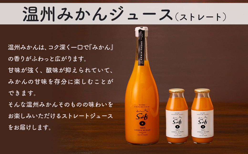 Saito Orange Farm 温州みかん720ml×1本＋温州みかん小瓶180ml×2本 計3本セット IKTAQ024