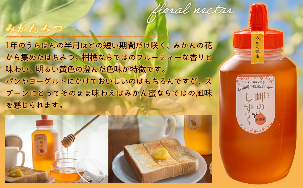 【みかん蜜】みかん農園のはちみつ 1kg×3本入 ※離島への配送不可 IKTC015