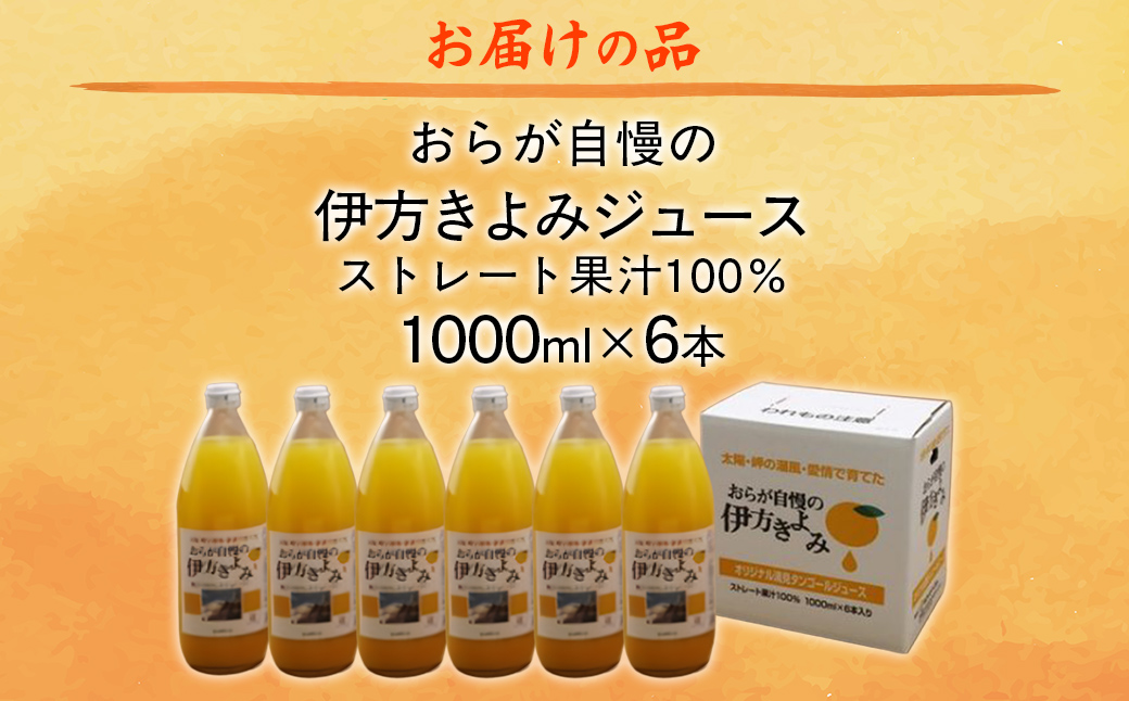 【先行予約】【愛媛県産】おらが自慢の伊方きよみジュース（1000ml×6本） ストレート果汁100％（2026年4月より順次発送）  IKTI009