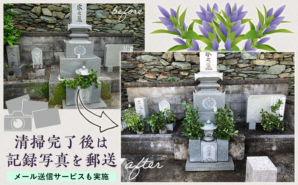 お墓の掃除代行サービス 年2回コース IKTAA002