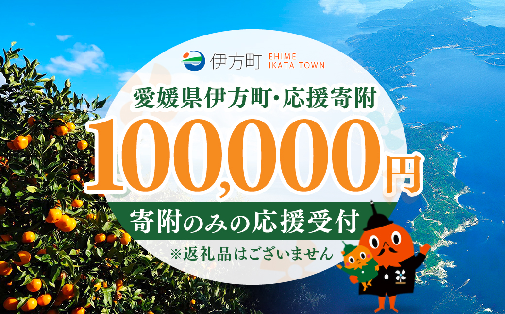 【返礼品なし】愛媛県伊方町・応援寄附100,000円（寄附のみの応援受付 ※返礼品はございません）  IKTBG006